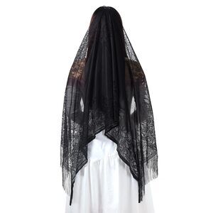 6862 Large Lace Shawl And Wraps For Women Embroidery Floral Scarf